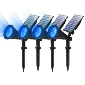 T-sun 728290976569 Blue Solar Spotlights Landscape Outdoor Waterproof A