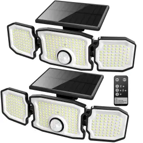 Hx-sl006b Tanlark Solar Flood Lights Outdoor - 2800lm 200led Motion 2 Pack Black