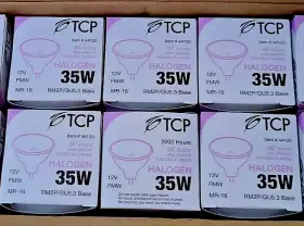 44120 Tcp 35w Halogen Flood Light Bulbs #44120 Mr 16 Lighting 12v Lot Of 6