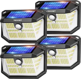 Tkl001 Tecknet 231 Led Solar Lights For Outside Waterproof 4 Pack 300 Security Wall L