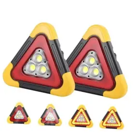 Rjy131 Tempsnow 2pcs Led Emergency Triangle Solar Charging Safety 5 Mode