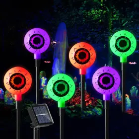 Tgt-10 Tgtaah Outdoor Halloween Decorations Set Of 6 Solar Garden Lights Scary Multicolor