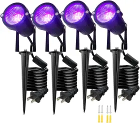 Go-30w-4p Tigerily 4pcs Black Lights Halloween Light Spotlight Ip66 Outdoor Led Blacklight Fl