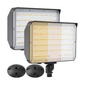 100w Tisgnak 638457082234 2pack Outdoor Led Flood Light With Knuckle And Plate Dusk To Dawn 3000k/4