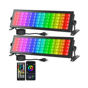 9d-5p-rgbcw Tiyiviri 2 Pack 120w Stage Light Bar Rgbcw Smart Led Uplighting Outdoor Wall Washer