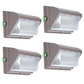 1801d Tomourd 4 Pack Commercial 120 Watt Led Wall Light- Dusk To Dawn Photocell 15 840lm