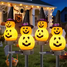Pum-001 Topvelo Halloween Pumpkin Solar Garden Light 2 Packs Festive Orange