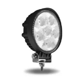 Tled-u28 Trux Accessories Universal White Round Work Light With Flood Beam-clear Lens-black Housing