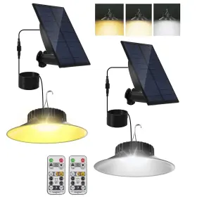 S40-1 Tsuneslux 2 Pack Solar Pendant Light Shed Outdoor Lights Powered With Remo