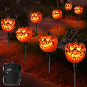 Dch-4v112maa Turnmeon Timer And 4 Pack Halloween Decorations Outdoor Pumpkin Pathway Multicolor