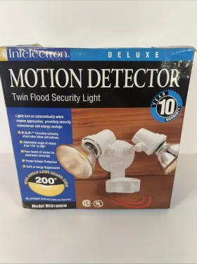 Bc8100kw Twin Intelectron Motion Detector Flood Security Light New White Open Box