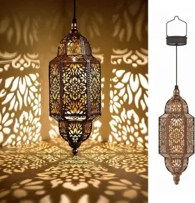 Thu001 Twinkya Hanging Solar Lights Outdoor Garden Decorative 1pack Gold