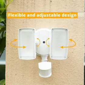7635418330 Ume 19w Led Flood Light Motion Sensor Outdoor 2 Adjustable Head 2000lm 5000k
