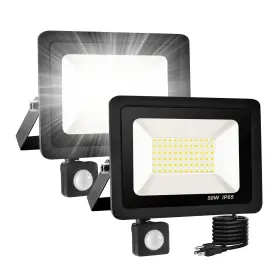 Gy-50w Unusroom 2 Pack 50w Led Flood Light Outdoor 7000lm Security Lights Motion Sensor L