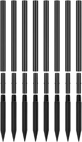 K220jpfcv3920eou86k Uonlytech 8 Sets Pathway Extension Garden Solar Plastic Ground Outdoor Black