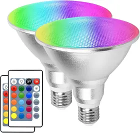 Uooiumoy 313041143125 Multicolor Led Par38 Flood Light Bulb Outdoor Waterproof 1800lm 30w 90w Rgb