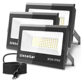 Ut88861 Ustellar Flood Lights Outdoor Plug In 3 Pack 80w Floodlight 800w Equiv. 2400