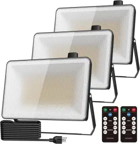 Ut88868-dw-us-3 Ustellar Dusk To Dawn Flood Lights Outdoor 100w Led Security Light 10000lm 3pk W Remotes