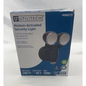 4090272 Utilitech Motion-activated Led Security Light 1200 Lumens 6500k Black