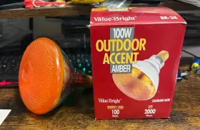 172-544 Value-bright Vintage -bright 100w Outdoor Amber Accent Flood Light Bulb Br-38 #172-544