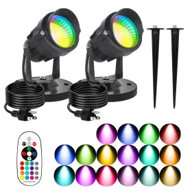 Vn-l003r Vamnee Spotlights Outdoor Led Spot Lights For Yard 12w Rgb Color Changing Landscape