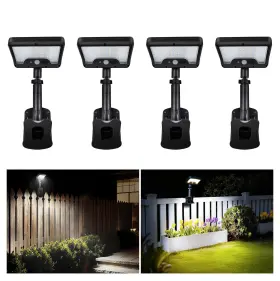 3cct Varmtalys 3202 Clip On Fence Solar Lights Motion Sensor Fixture 600lm 1500mah Type-c
