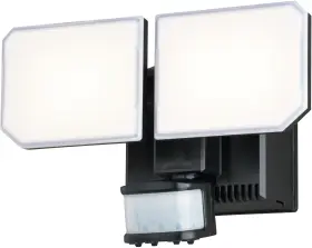 T0788 Vaxcel Lighting Outdoor Security Double Light 10-1/2 Inch W Led - Black