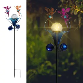 4874880 Vcuteka Solar Lights Outdoor Metal Garden Stake Waterproof Crackle Fairy