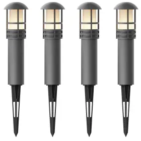 5126-21607-04a Venus Manufacturing Low Voltage Bollard Lights 4pk Kits 4 Pack Black-grey