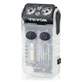 Vevor 197988313618 Rechargeable Keychain Flashlight Mini Led With Clip And Magnetic Tail