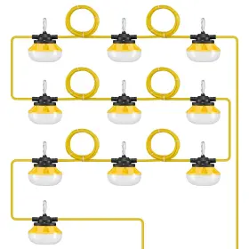100w Vevor 197988810391 100ft Construction String Lights 10000lm Connectable Waterproof