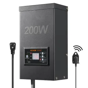 200w Vevor 840349946887 Low Voltage Landscape Transformer With Timer And Photocell Sensor Wa