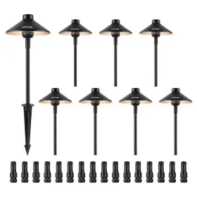 Vevor 840349997407 8 Pack Low Voltage Landscape Path Lights 3w 210lm 12v-24vac/dc Outdoor Le