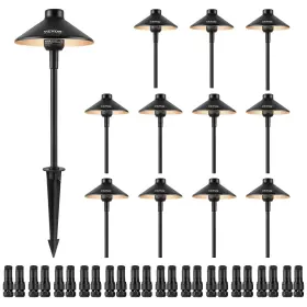 Vevor 840349997803 12 Pack Low Voltage Landscape Path Lights 3w 210lm 12v-24vac/dc Outdoor L