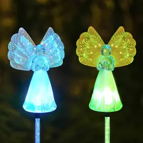 Tsd-a666 Vgyvgycc 2 Pack Solar Angel Lights Color Changing Led For Cemetery Garden Decor