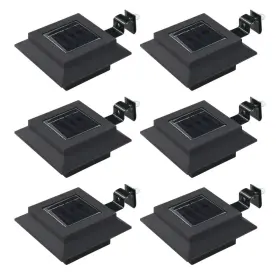 Vidaxl 718475700067 Solar Lamp Set Of 6 Black Plastic 4.7 In Square