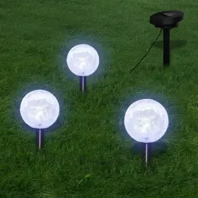 Vidaxl 718475861409 Solar Bowl 3 Led Garden Lights With Spike Anchors And Panel