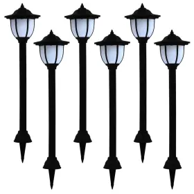 Vidaxl 719883695983 Solar Lamp Set Of 6 Black Polypropylene Standard
