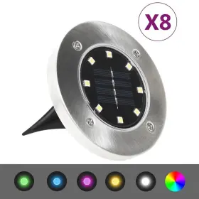 Vidaxl 720286200391 Solar Ground Lights 8 Pcs Led Rgb Color