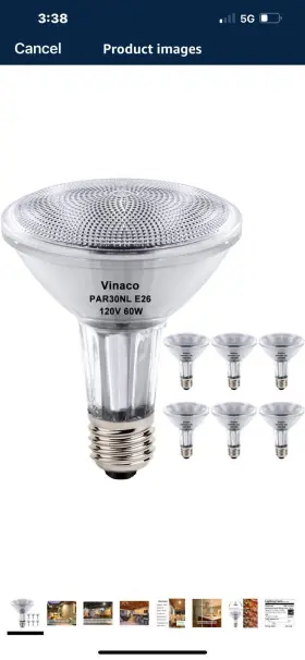 Vinaco 313035137147 Pack Par30 Long Neck Halogen Bulbs 60w Dimmable 2800k Warm White E26 Base Vinaco 313035137147 Pack Par30 Long Neck Halogen Bulbs 60w Dimmable 2800k Warm White E26 Base