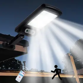 100w Viruhaka 657004622747 2 Pack Solar Street Lights - Outdoor Dusk To Dawn Black