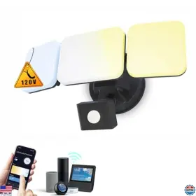 Emr-8030 Visit The Emaner Store Wifi Flood Light With Motion Sensor - 2800lm Dimmable Smart Black