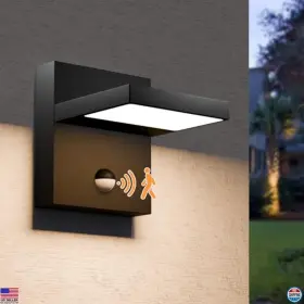 Visit The Illumishin Store 32135-black Enhanced Solar Motion Sensor Wall Lights - Waterproof Led Security 360 Rotation