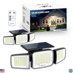 J111 Visit The Jejot Store Ultra-bright Solar Security Light - 2 Pack Led Floodlight 3-head Motion Sensor