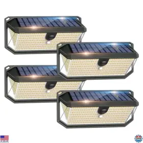 Visit The Syouhome Store Sku00078-syouhome 4000lm Solar Motion Lights - 380 Leds Waterproof 3 Modes 270 Angle 4-pack