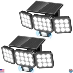 Twl002 Visit The Wdtpro Store 2025 Solar Flood Lights - 3500lm Motion Sensor 3 Heads Waterproof