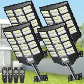 Bm2404 Voojoy 8000w Solar Street Lights Outdoor Waterproof Dusk 4pack Black