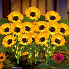 Hdhg-65 Vookry Solar Lights Outdoor 4 Pack With 24 Sunflower Sunflowers