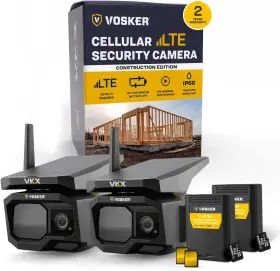 Ip65 Vosker 990318900775 2-pack Vkx Outdoor Wireless Solar Cellular 4g Lte Security Camera