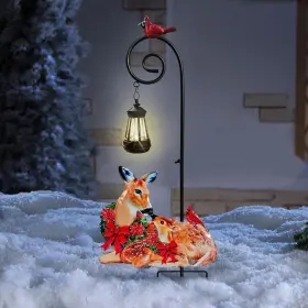 5026 Vv-ladybug Deer Metal Garden Stake With Solar Light Christmas Decorations Outdoor